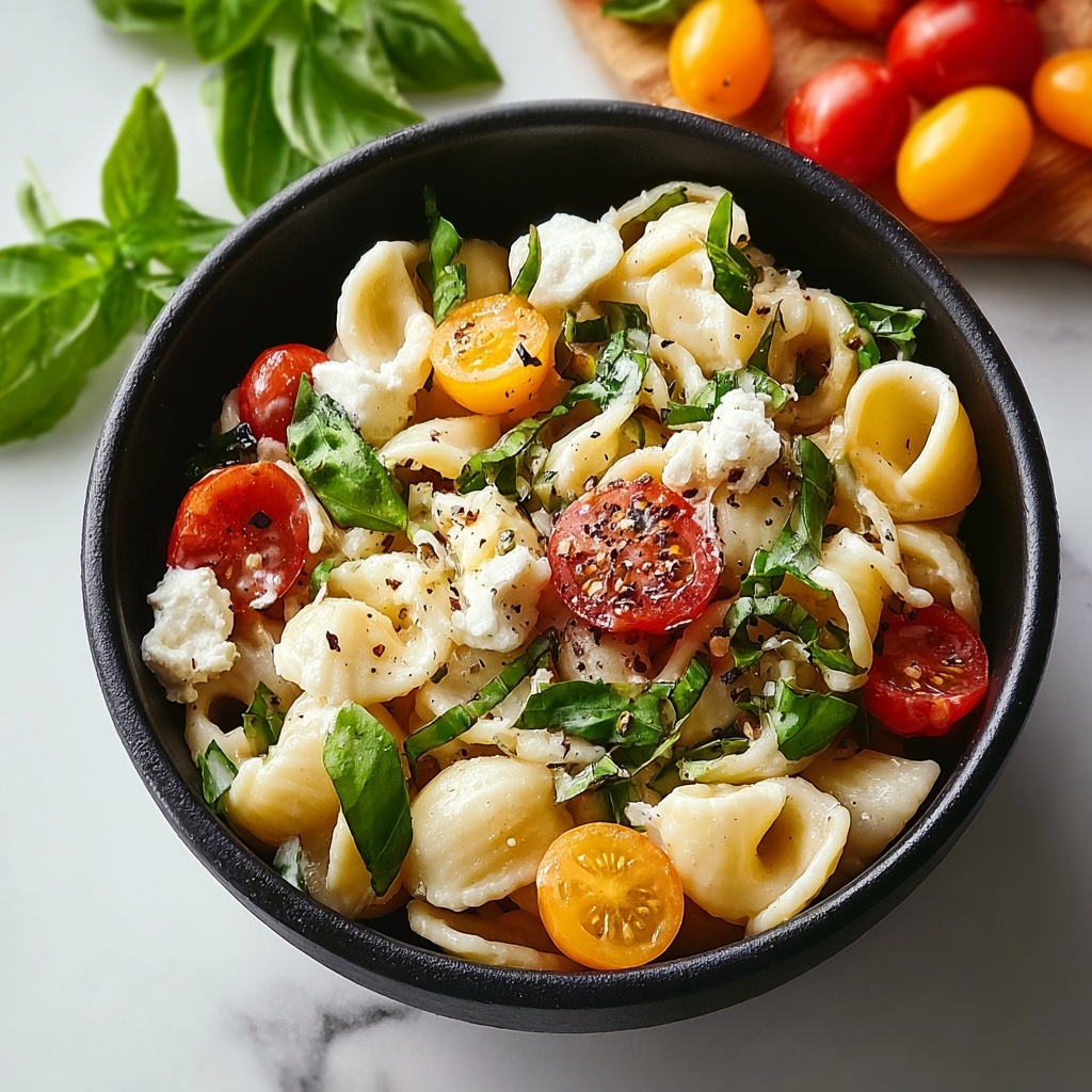 Mediterranean Pasta Salad with Cherry Tomatoes, Feta, and Olives Recipe - Recipe Image