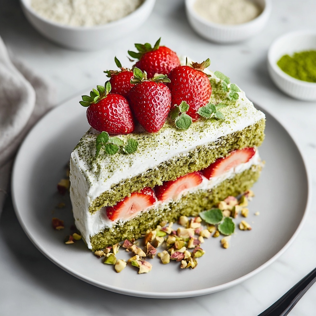 Strawberry Matcha Cake Recipe - Recipe Image