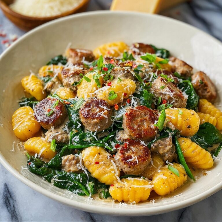 Creamy Pumpkin Gnocchi with Spinach and Italian Sausage Recipe