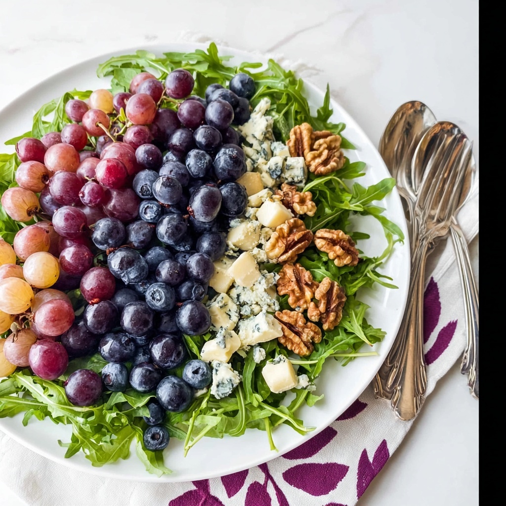 Roasted Grape Salad with Blue Cheese, Walnuts, and Arugula Recipe - Recipe Image