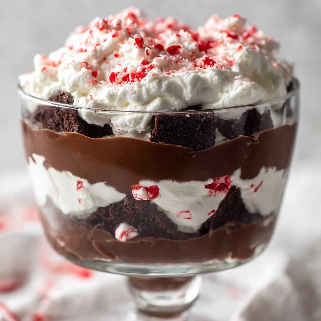 Candy Cane Brownie Trifle Recipe - Recipe Image