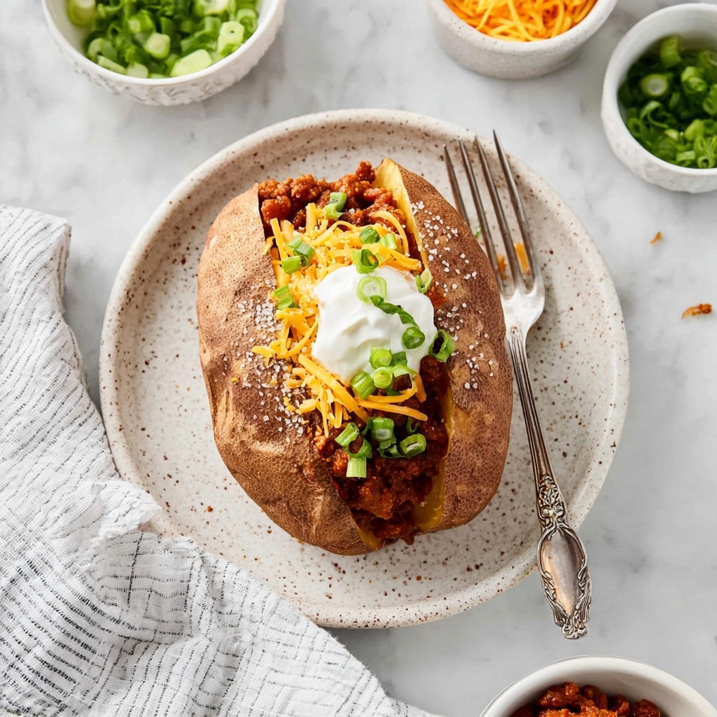 Air Fryer Baked Potatoes with Classic Toppings Recipe - Recipe Image