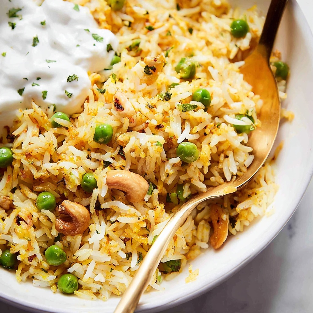 Curried Basmati Rice with Cashews and Cilantro Recipe - Recipe Image