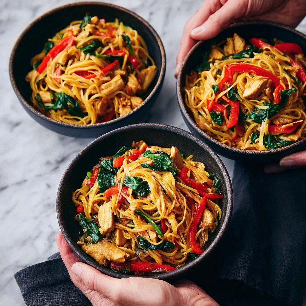 Easy Singapore Chicken Vermicelli Noodles Recipe - Recipe Image