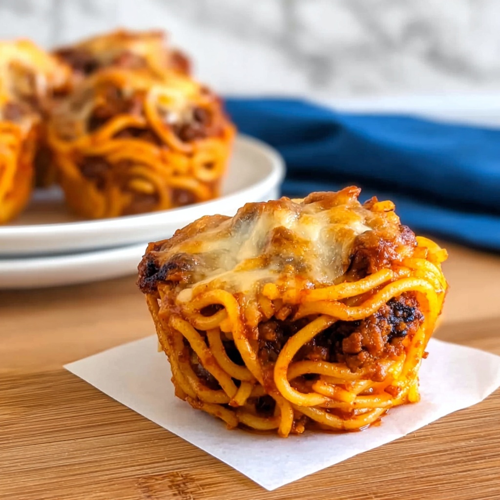 Muffin Tin Spaghetti Nests with Cheesy Topping Recipe - Recipe Image