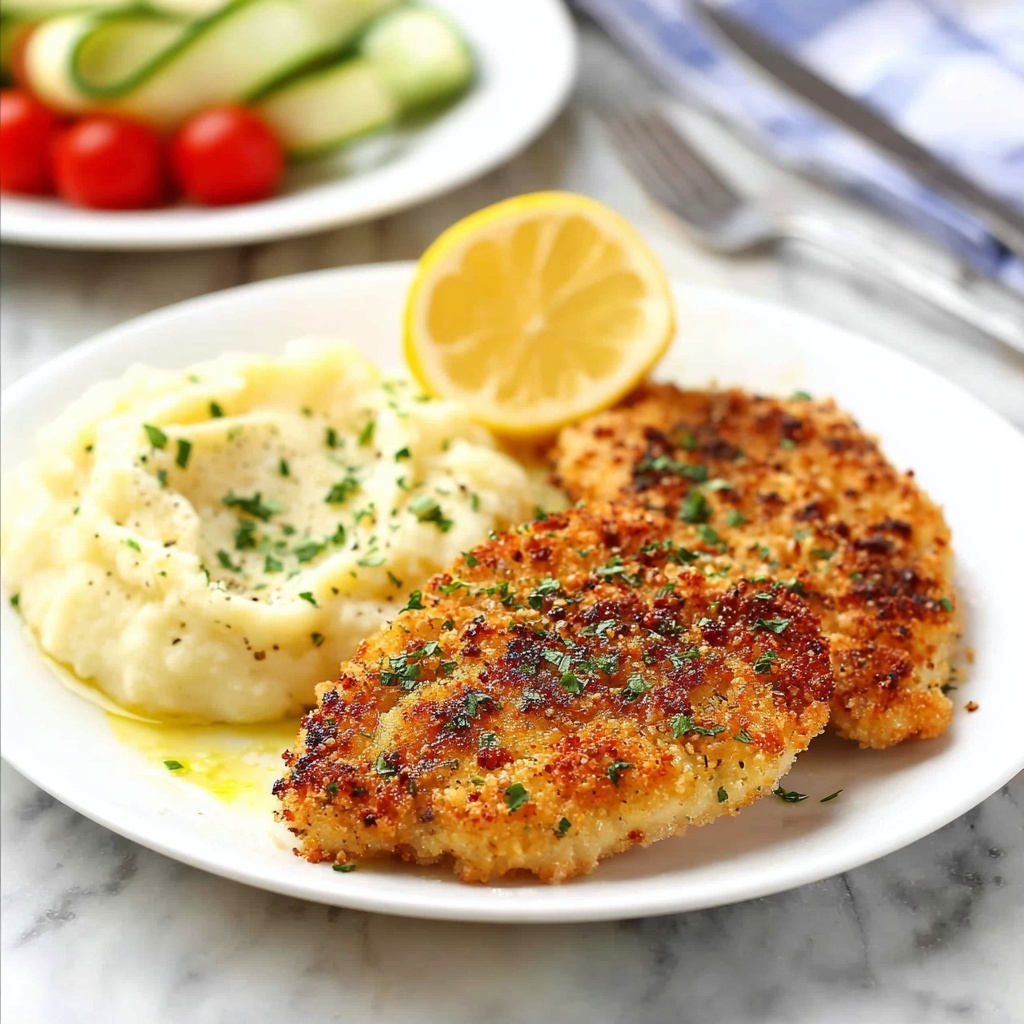 Super Quick Crumbed Chicken with Mashed Potatoes and Fresh Salad Recipe - Recipe Image