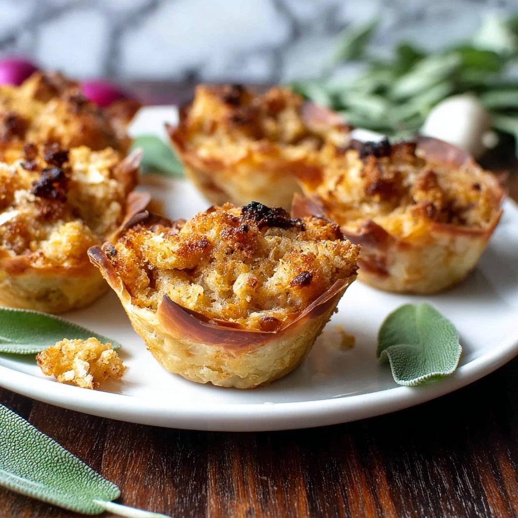 Pork Sausage Apple Stuffing in Pancetta Cups Recipe - Recipe Image
