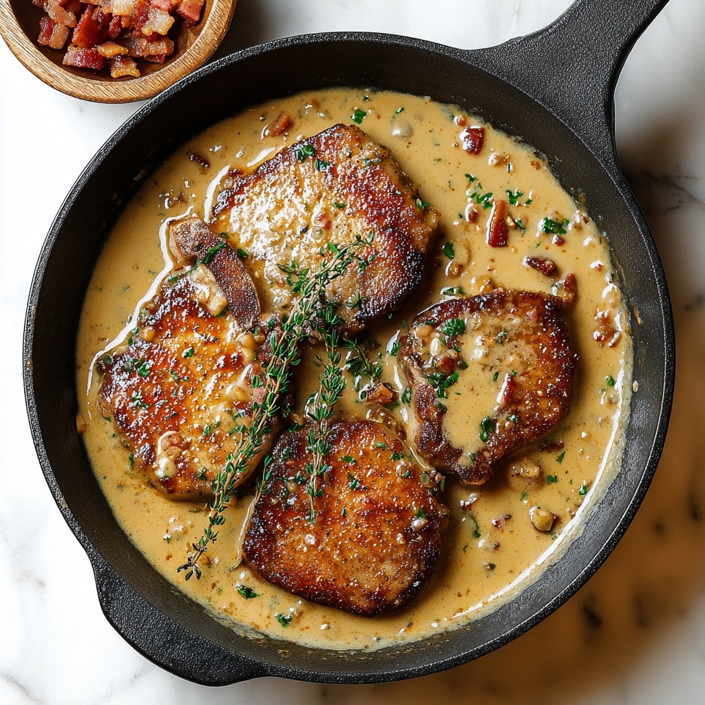 Country Fried Pork Chops with Bacon Gravy Recipe - Recipe Image
