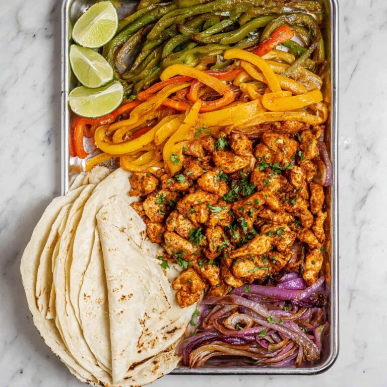 Sheet Pan Chicken Fajitas with Bell Peppers and Onion Recipe