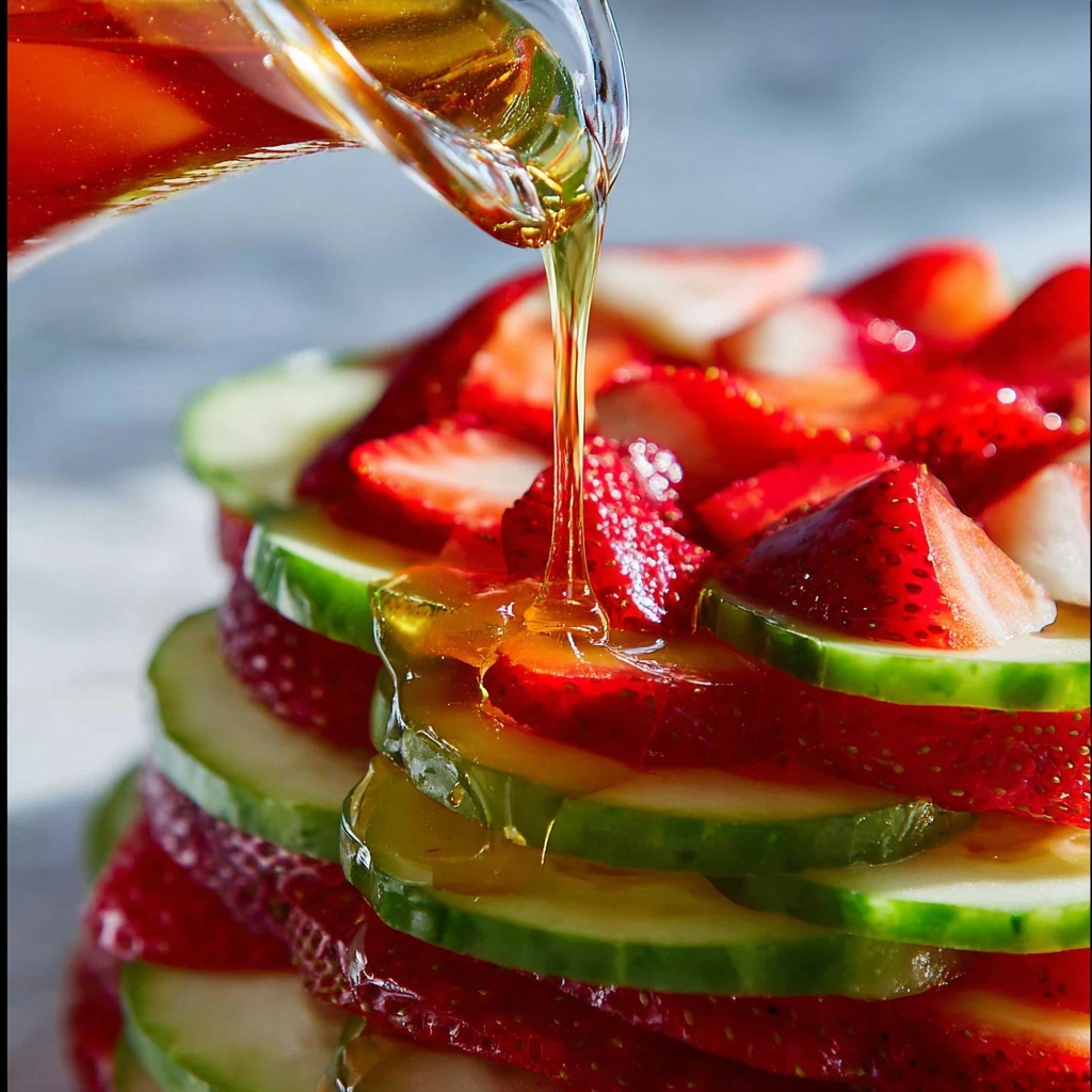 Strawberry Cucumber Salad with Honey Balsamic Dressing Recipe - Recipe Image