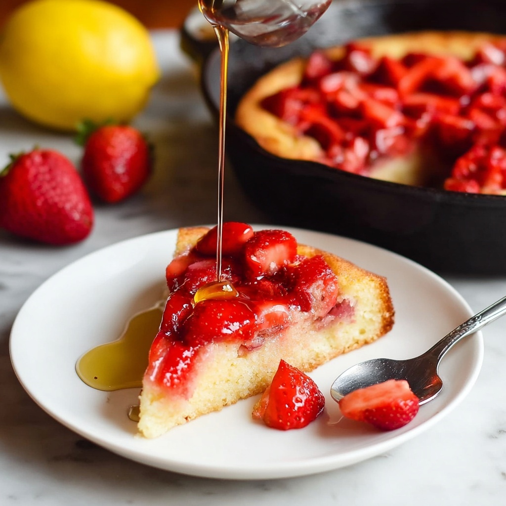 Deep Dish Buttermilk Pancake with Fresh Strawberry Topping Recipe - Recipe Image