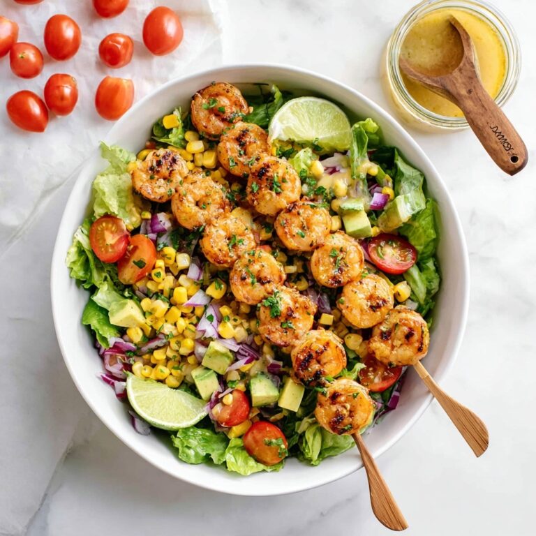 Grilled Shrimp Salad with Avocado, Corn, and Honey Lime Dressing Recipe