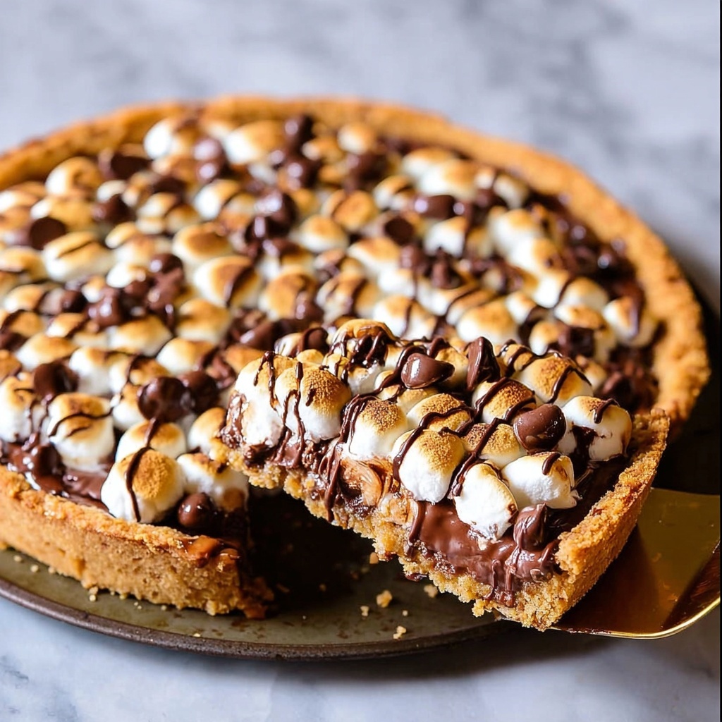 Easy S'mores Dessert Pizza Recipe - Recipe Image