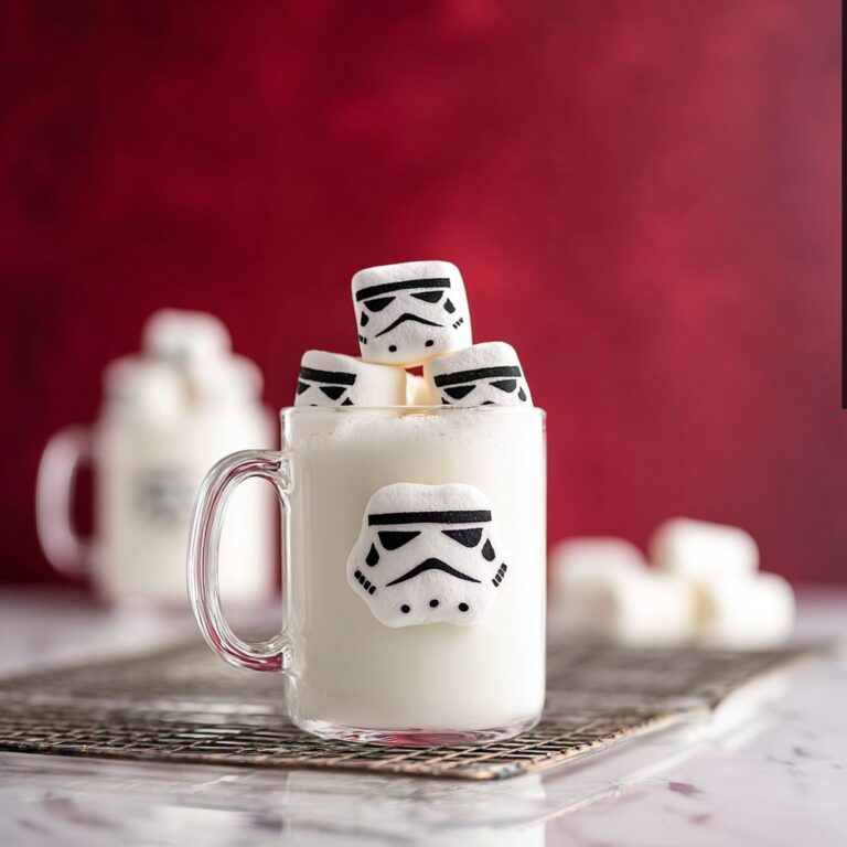 White Hot Chocolate with Stormtrooper Marshmallows Recipe