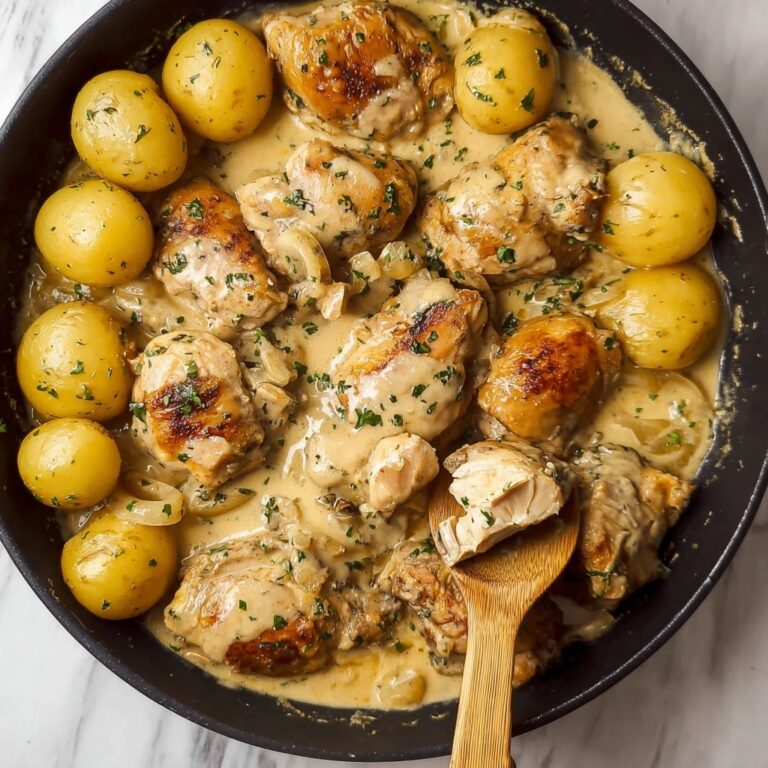 Clove Chicken and Potatoes with Cream Sauce Recipe