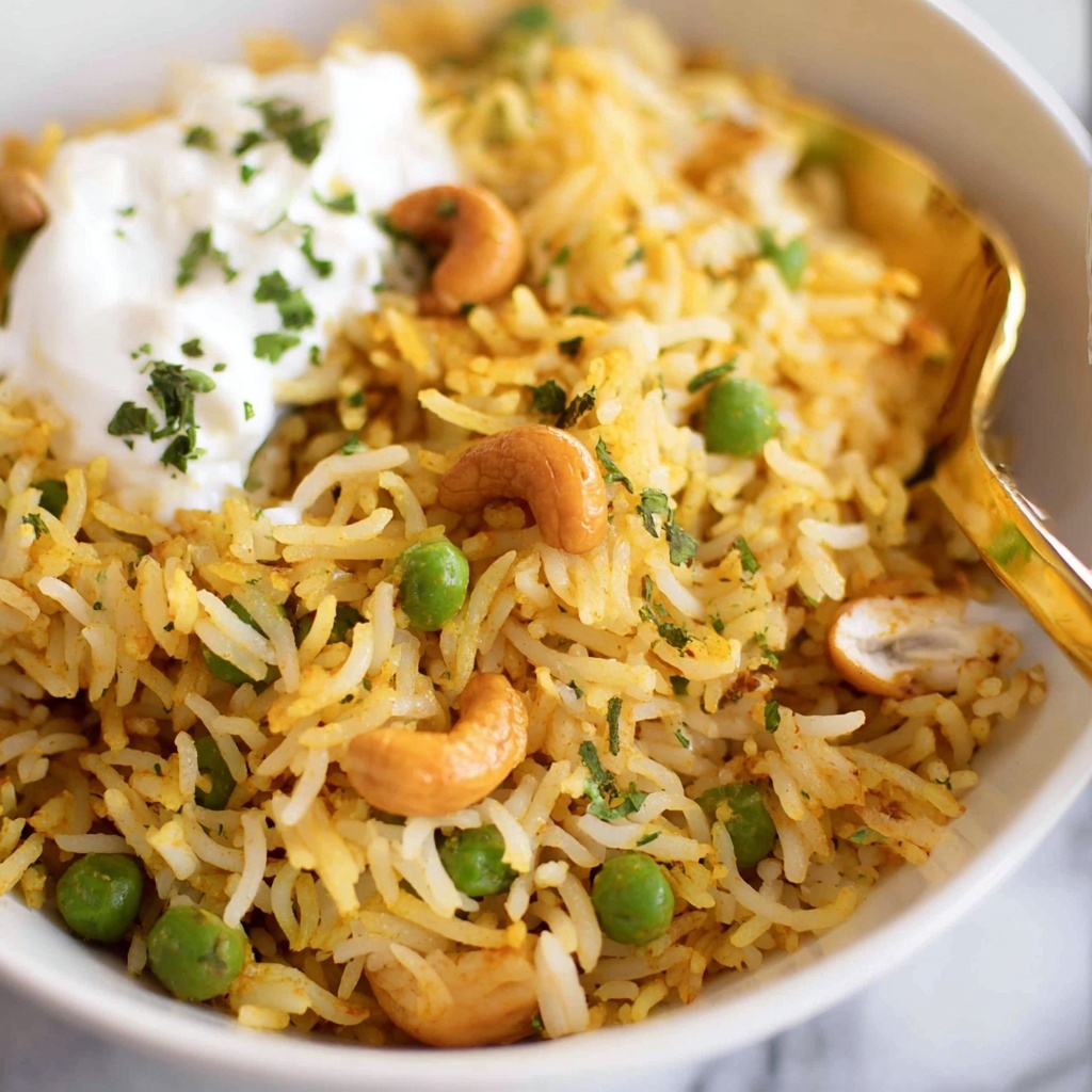 Curried Basmati Rice with Cashews and Cilantro Recipe - Recipe Image