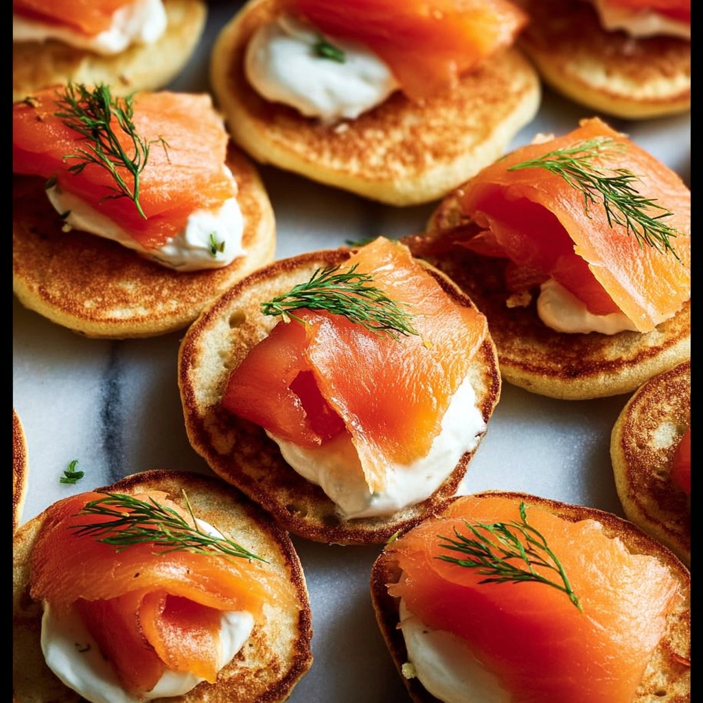 Blini with Smoked Salmon and Cream Cheese Recipe - Recipe Image