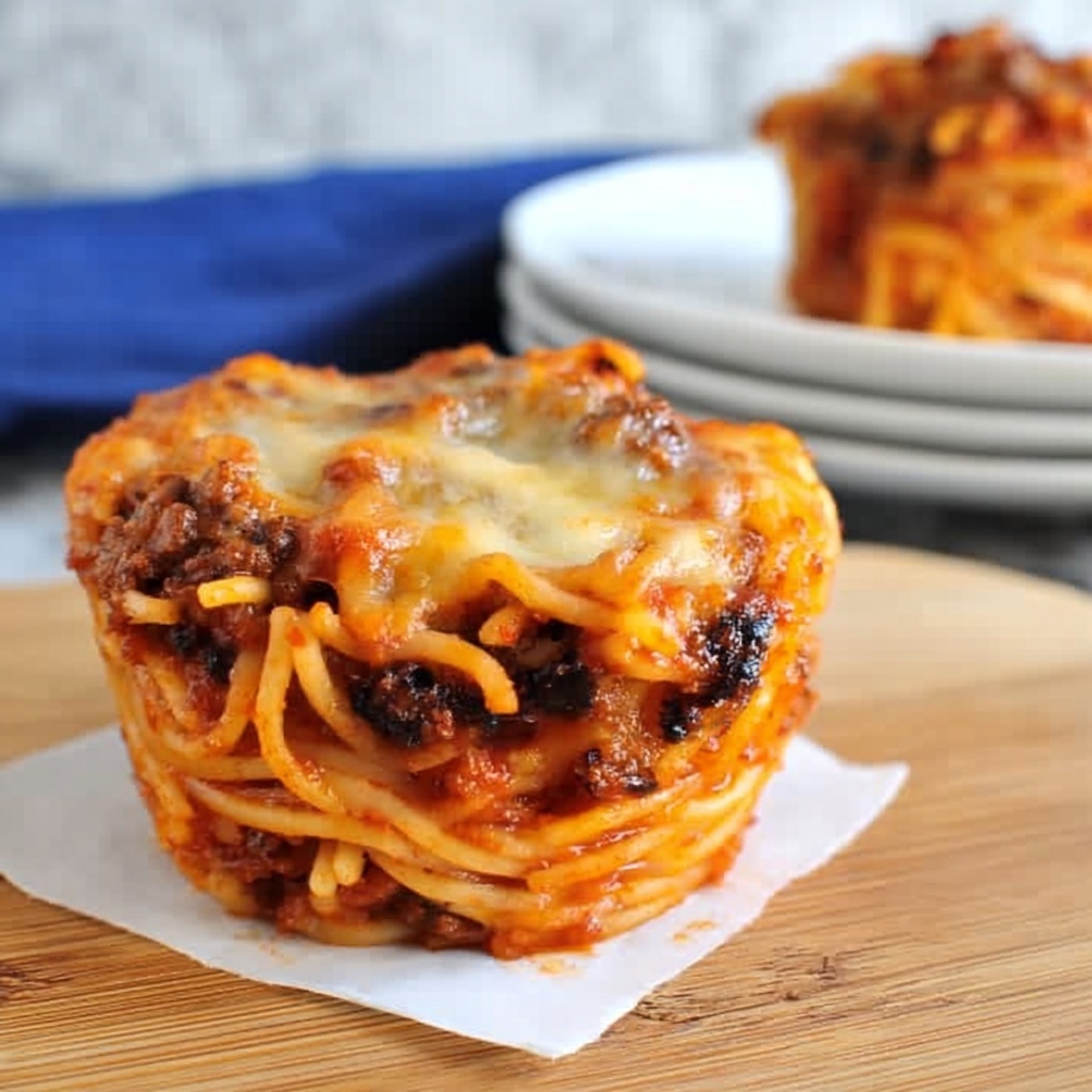 Muffin Tin Spaghetti Nests with Cheesy Topping Recipe - Recipe Image