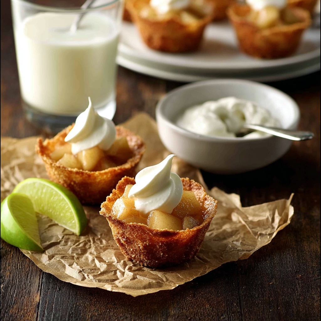 Mini Apple Pie Wonton Cups Recipe - Recipe Image