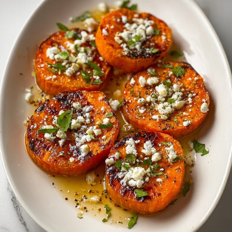 Roasted Sweet Potato Rounds with Honey & Feta Recipe