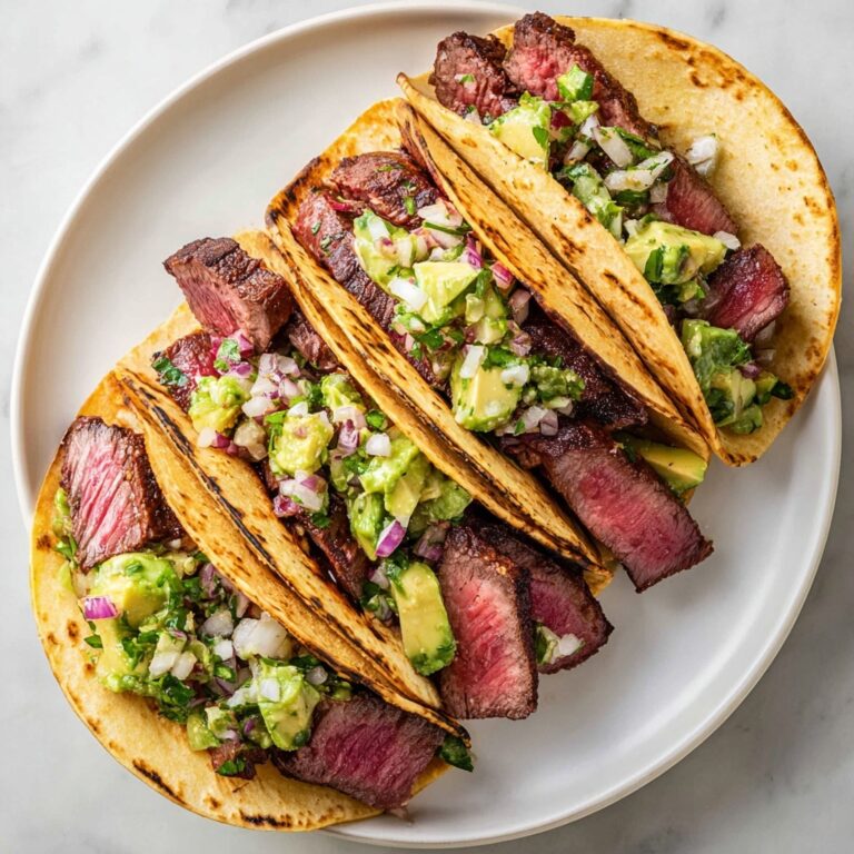 Grilled Flank Steak Tacos with Cilantro and Avocado Recipe