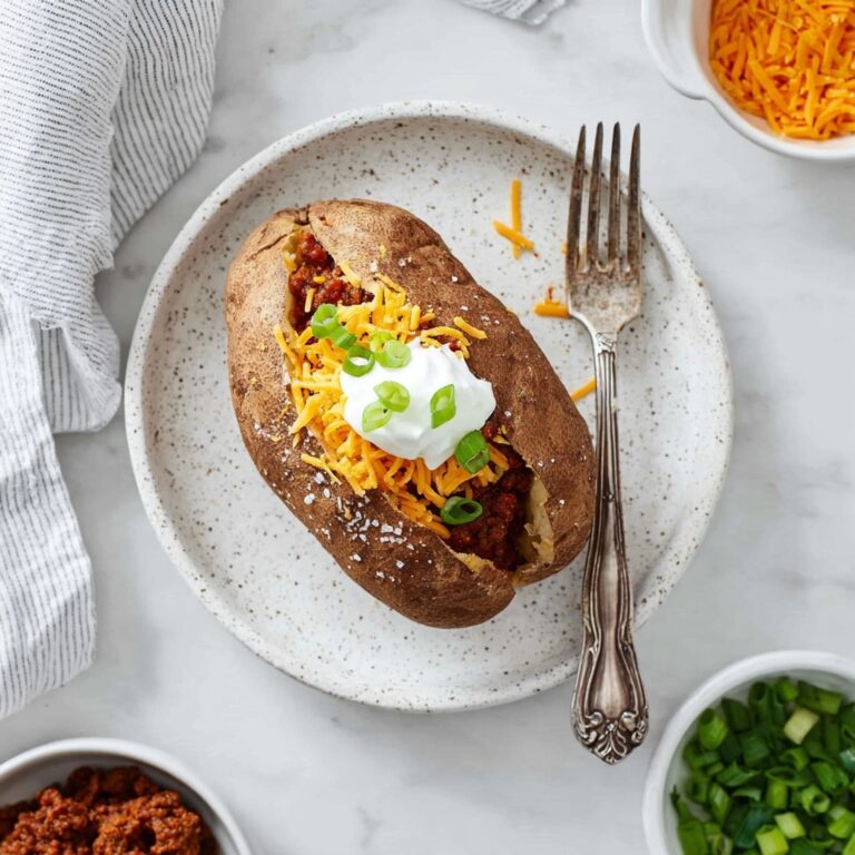 Air Fryer Baked Potatoes with Classic Toppings Recipe