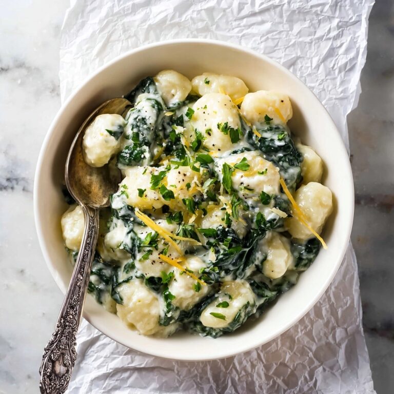 Parmesan Spinach Gnocchi in Creamy Nutmeg Sauce Recipe