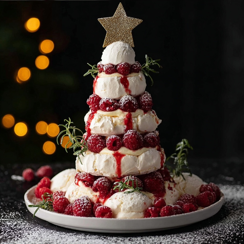 Pavlova Christmas Tree Recipe - Recipe Image