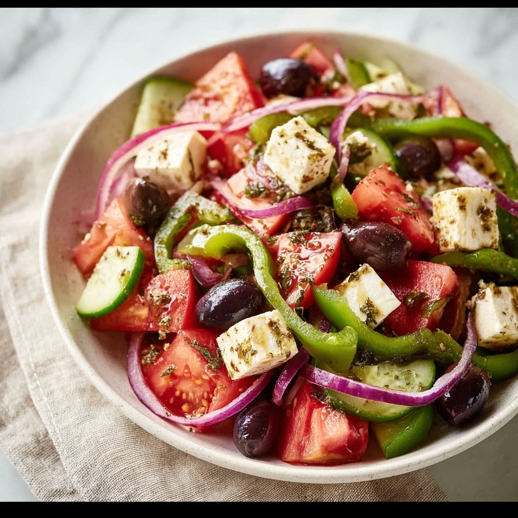 Greek Salad with Homemade Greek Salad Dressing Recipe - Recipe Image