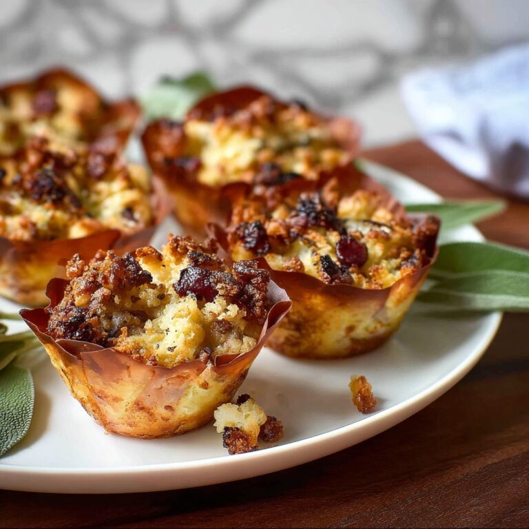 Pork Sausage Apple Stuffing in Pancetta Cups Recipe