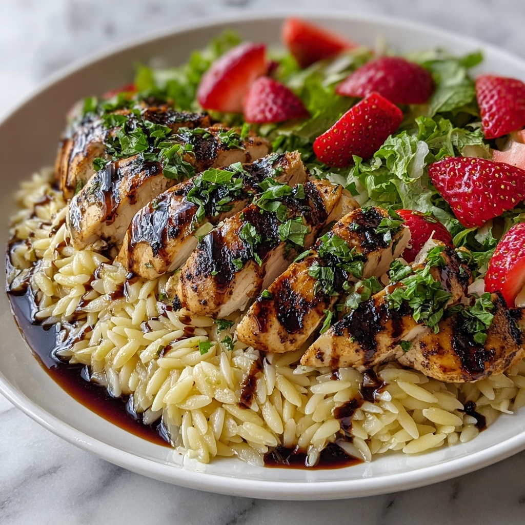 Strawberry Balsamic Chicken Orzo Delight Recipe - Recipe Image