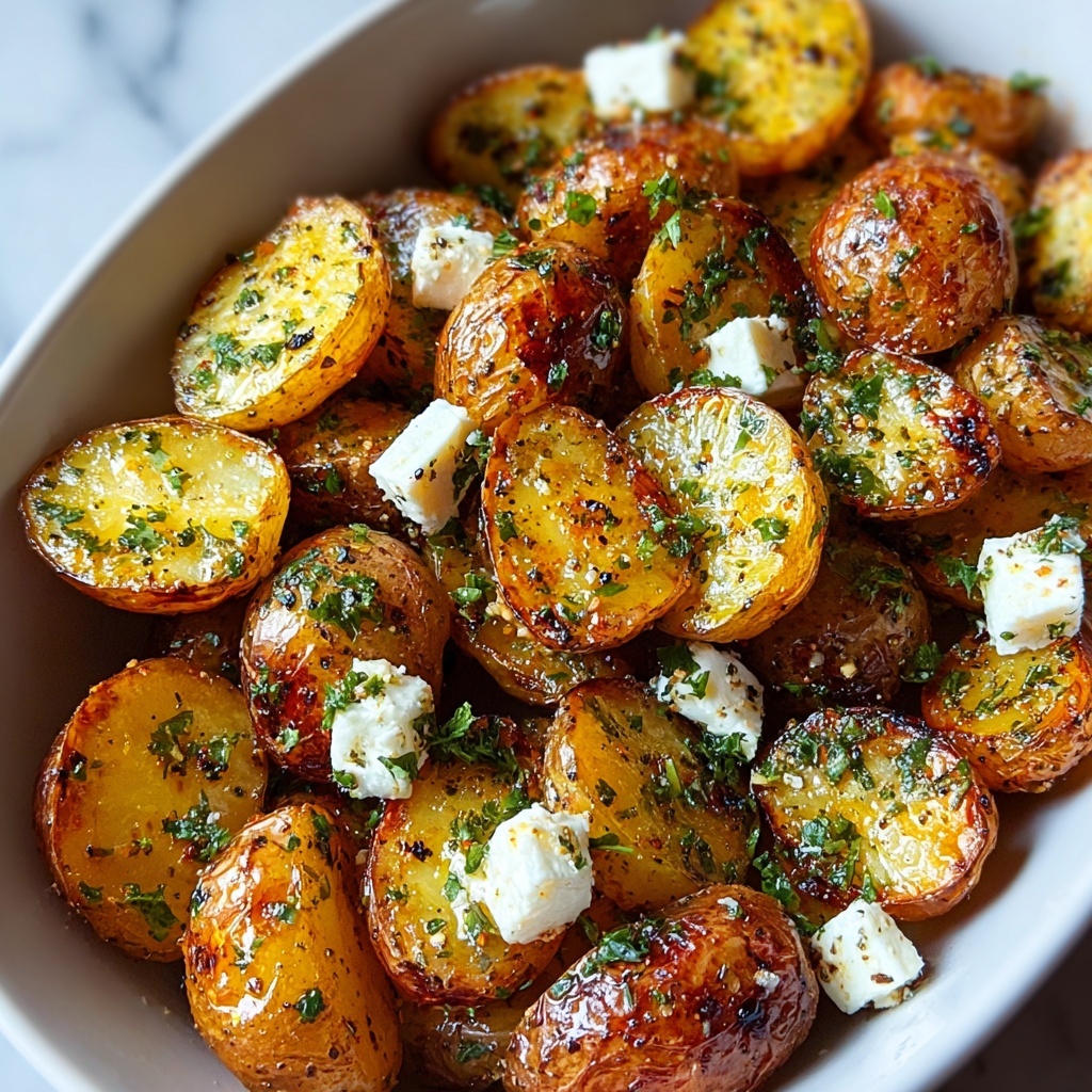 Irresistible Greek Roast Potatoes with Lemon and Feta Recipe - Recipe Image