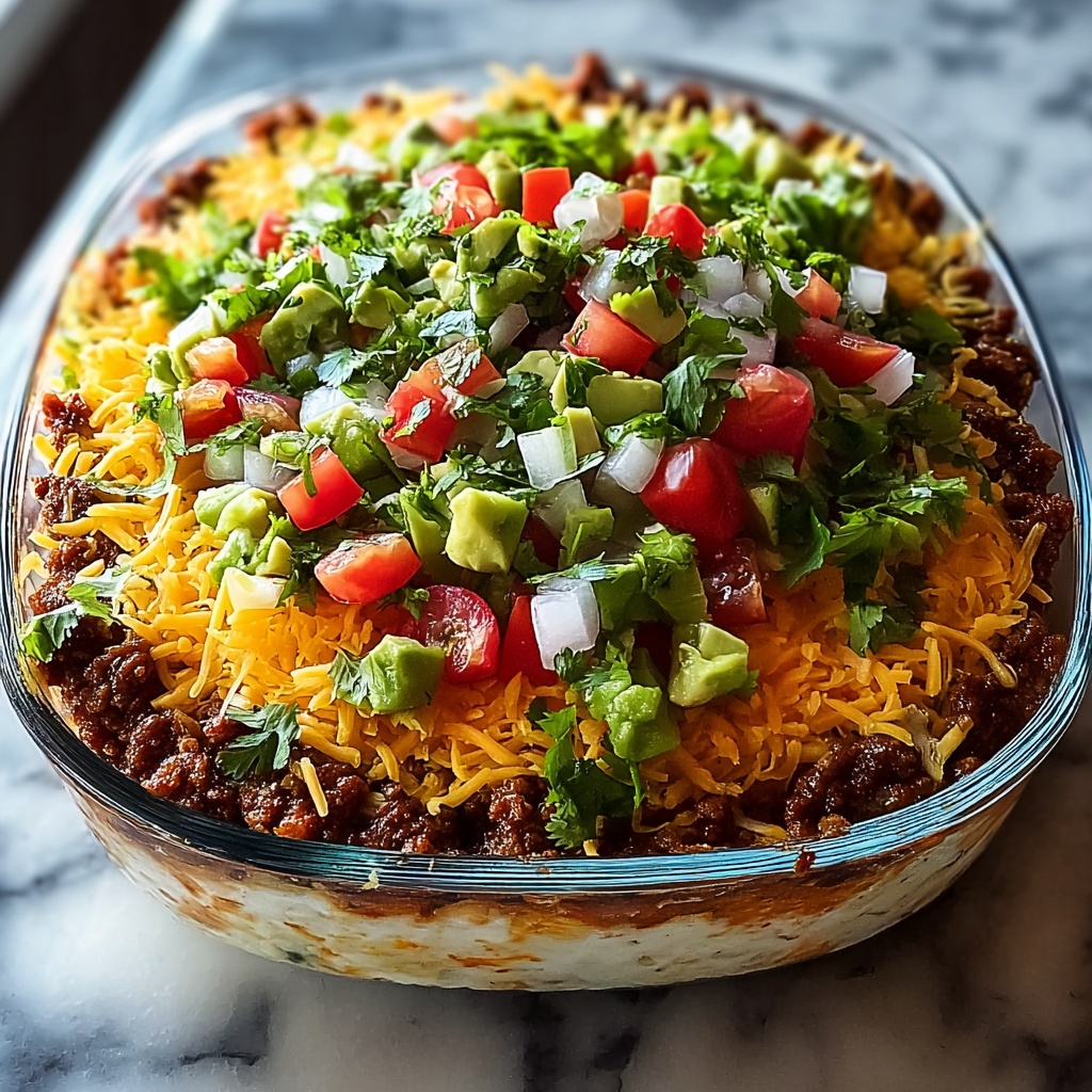 Irresistible 7 Layer Taco Dip That Disappears Fast Recipe - Recipe Image