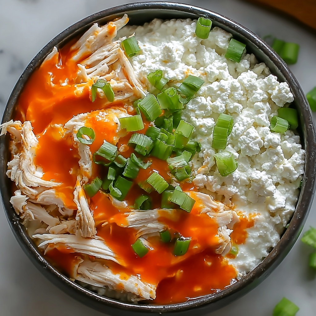 Bold and Creamy Buffalo Chicken Cottage Cheese Bowl Recipe - Recipe Image