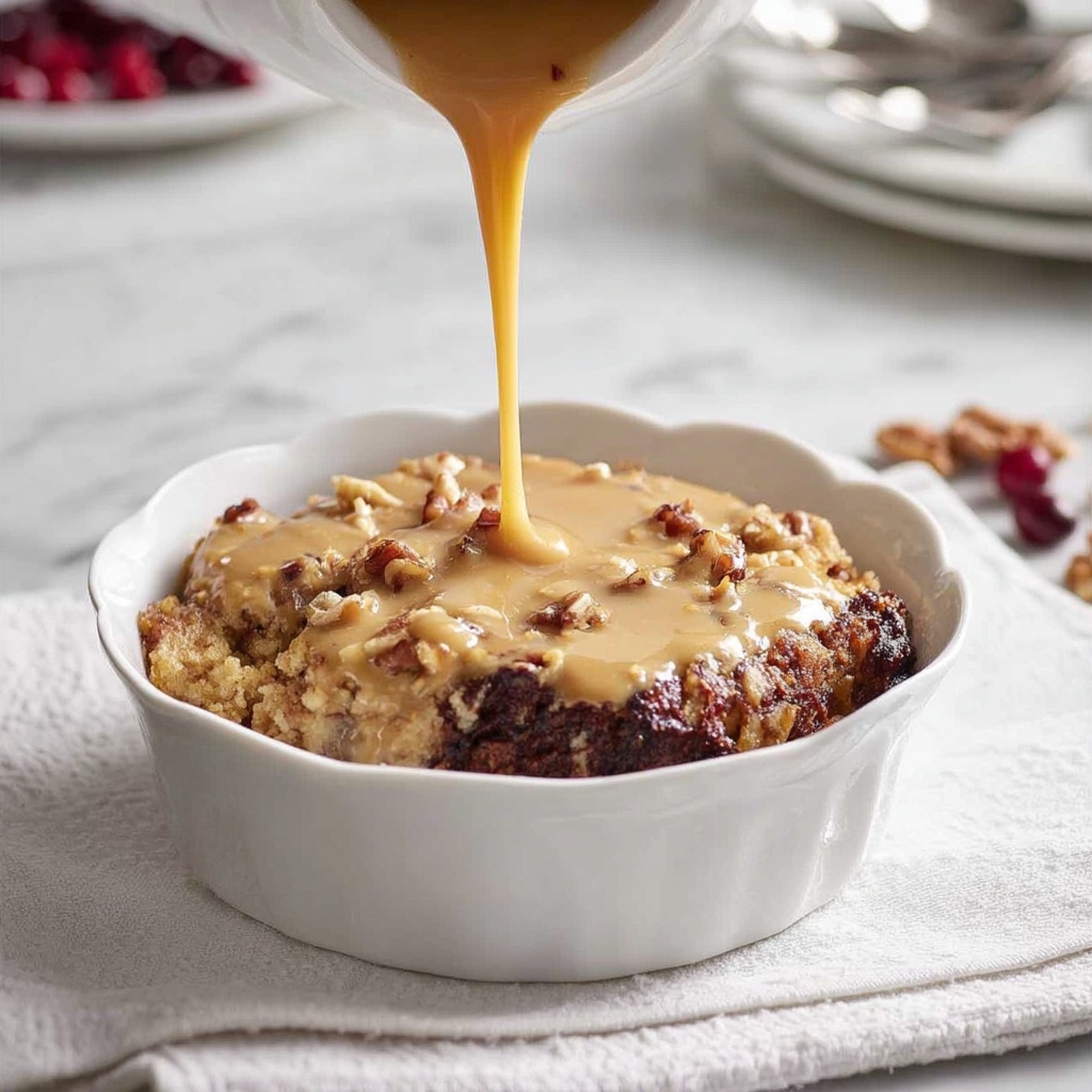 Cranberry Walnut Slow Cooker Bread Pudding Recipe - Recipe Image