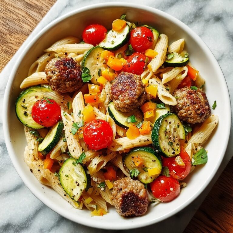 Chicken Sausages with Zucchini, Tomatoes, and Pasta Recipe