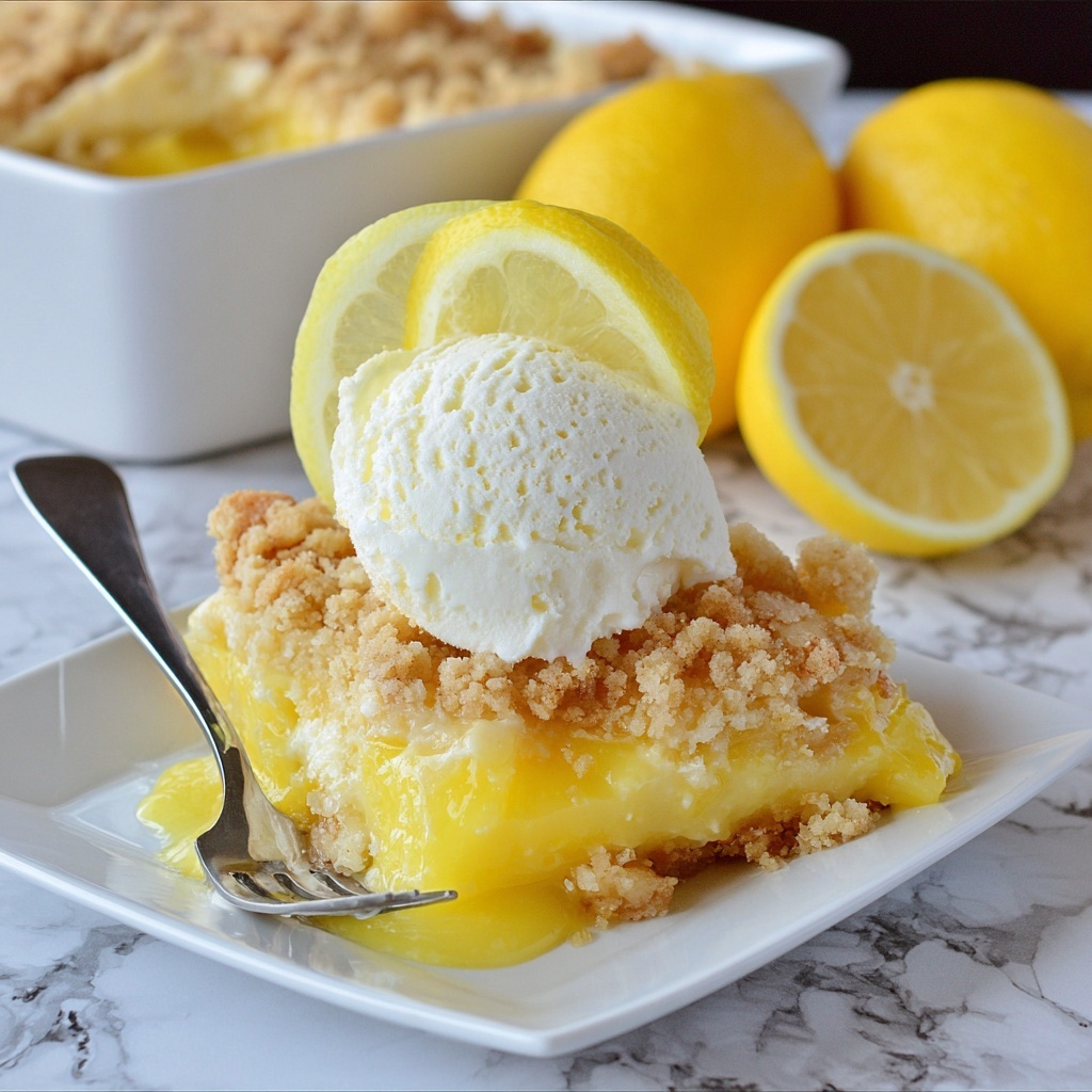 Lemon Dump Cake Recipe - Recipe Image