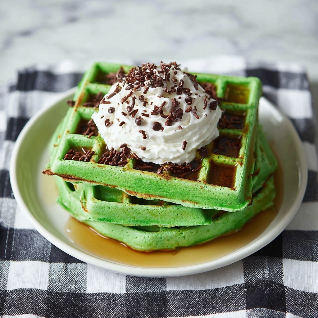 Mint Chocolate Chip Waffles Recipe - Recipe Image