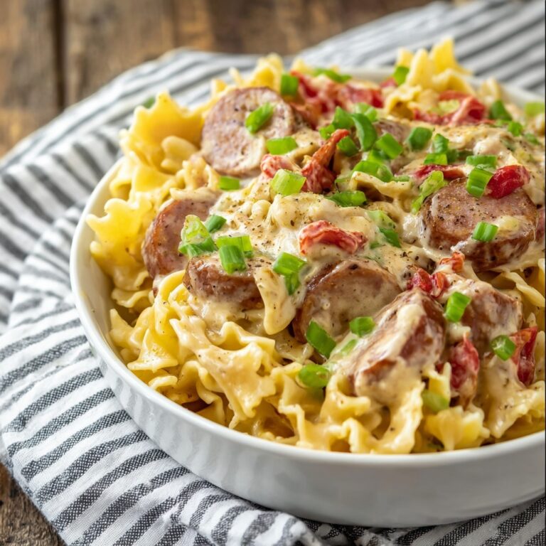 Creamy Smoked Sausage Pasta with Pepper Jack and Green Chiles Recipe