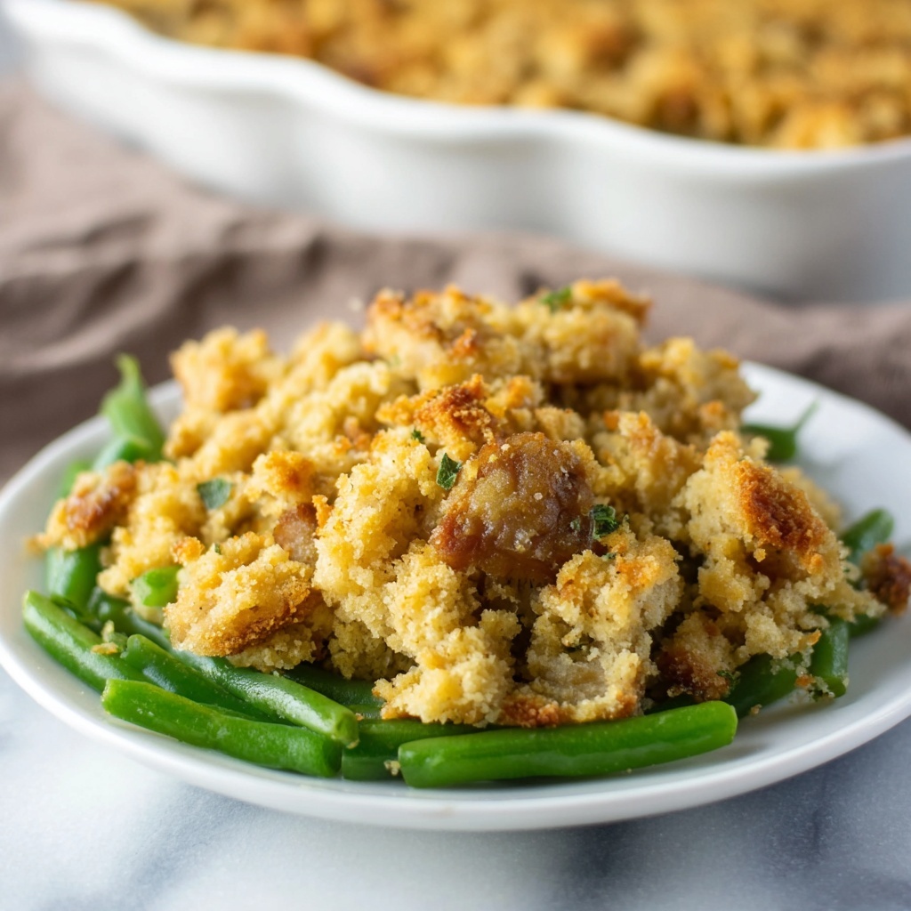 Green Bean Stuffing Casserole Recipe - Recipe Image