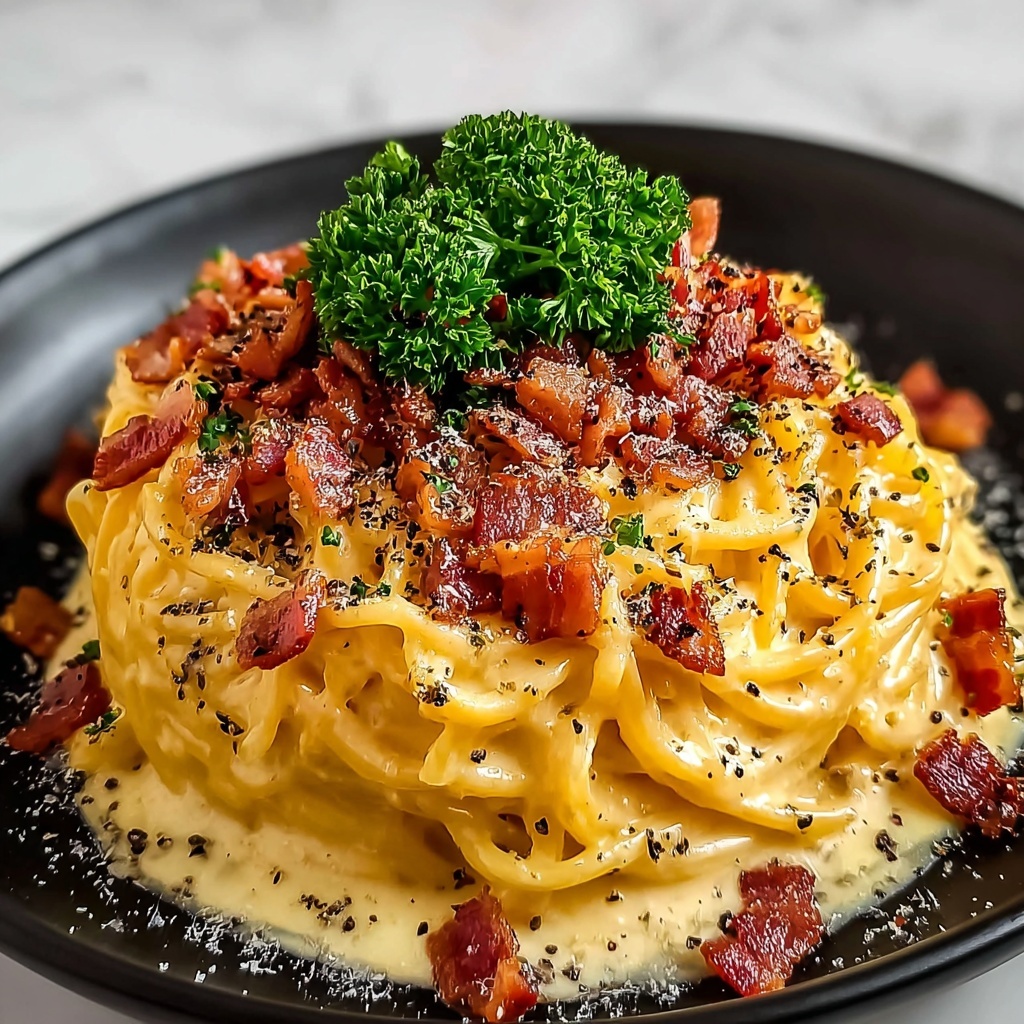 Indulgent Classic Bacon Carbonara Pasta in Just 30 Minutes Recipe - Recipe Image