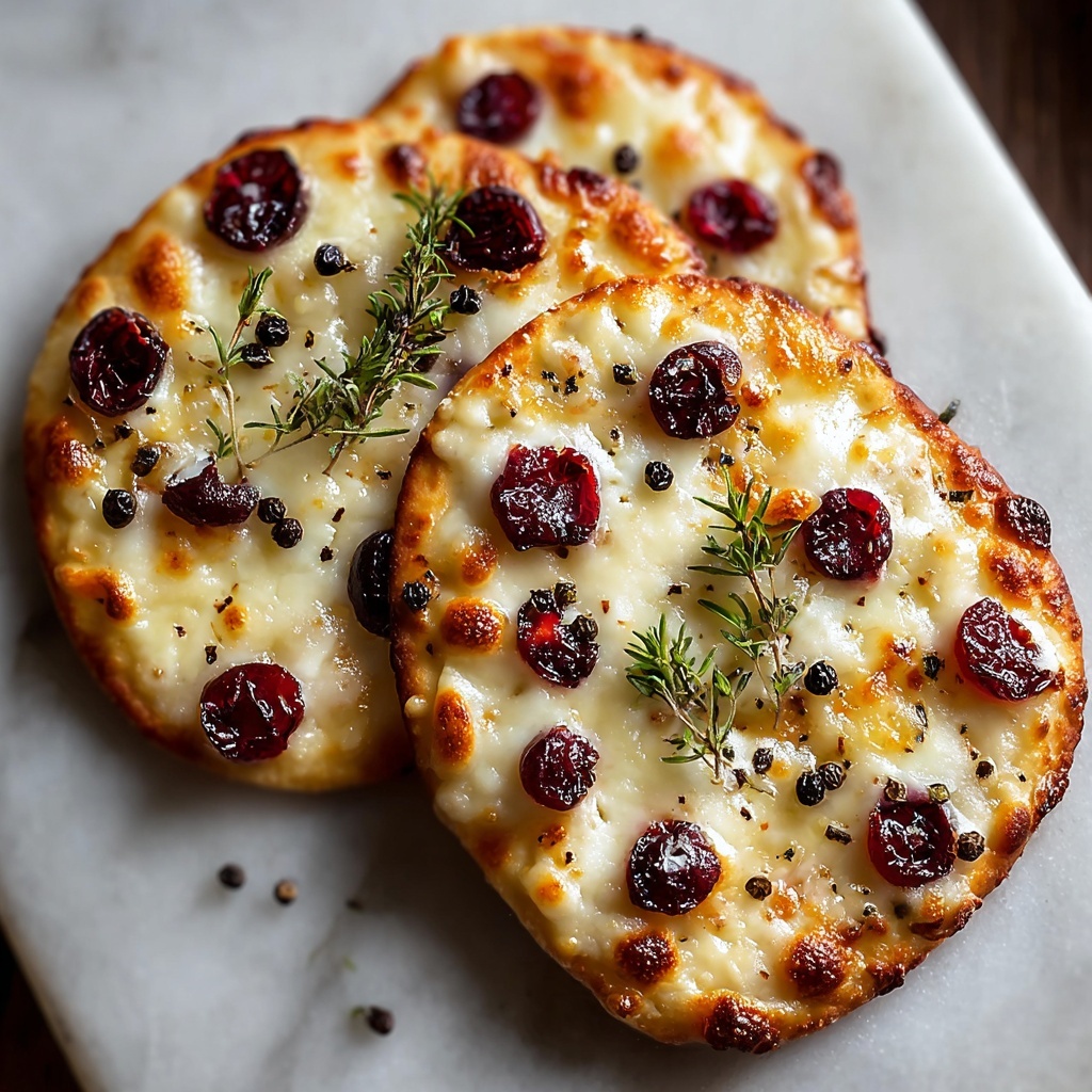 Crispy Flatbread with Brie, Cranberries, and Toasted Almonds Recipe - Recipe Image