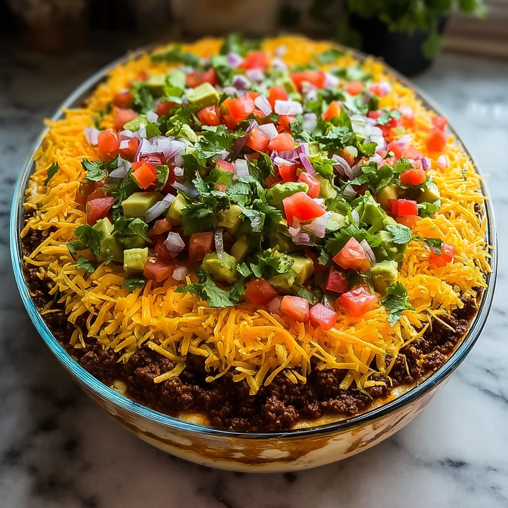 Irresistible 7 Layer Taco Dip That Disappears Fast Recipe - Recipe Image