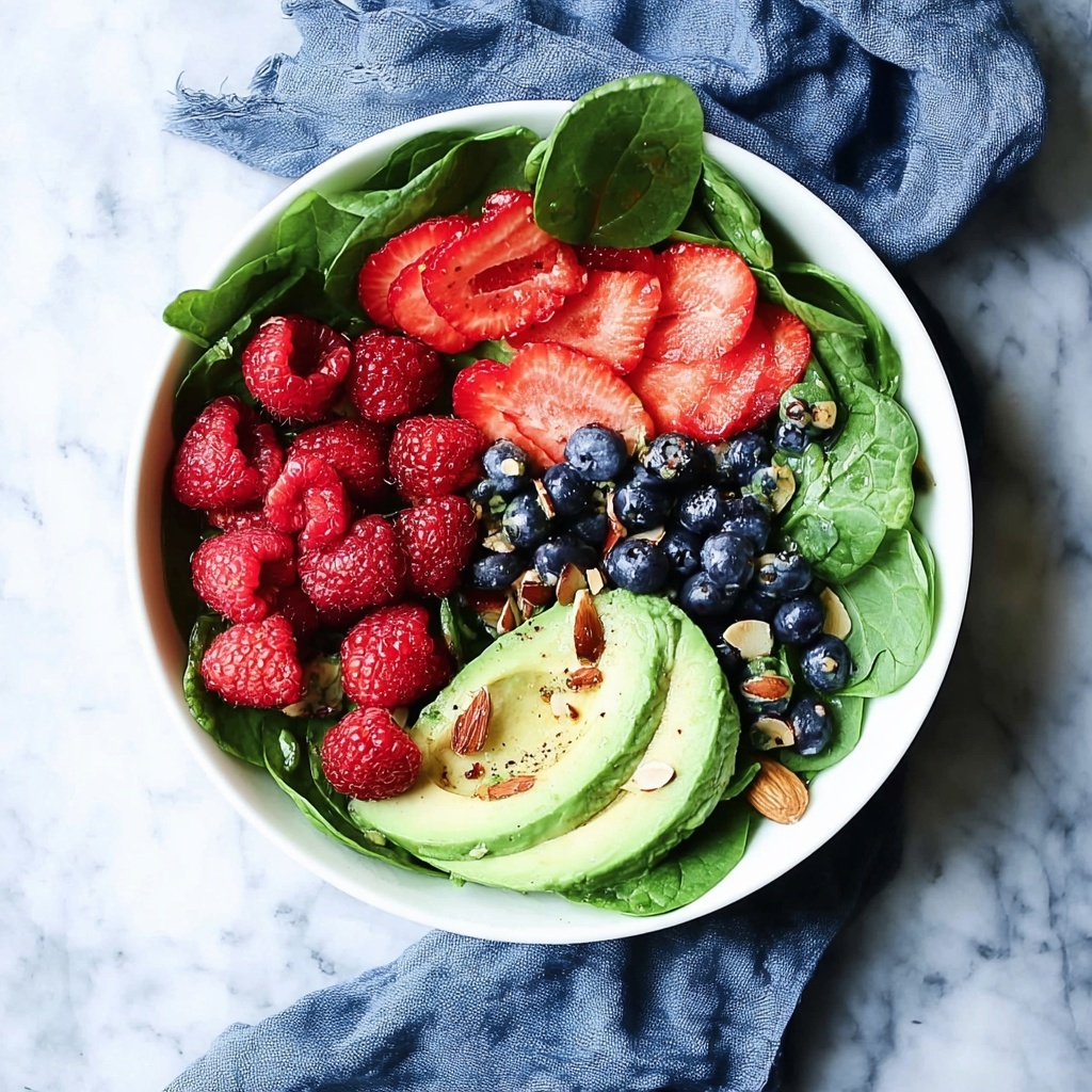 Spinach Avocado Salad with Berries Recipe - Recipe Image