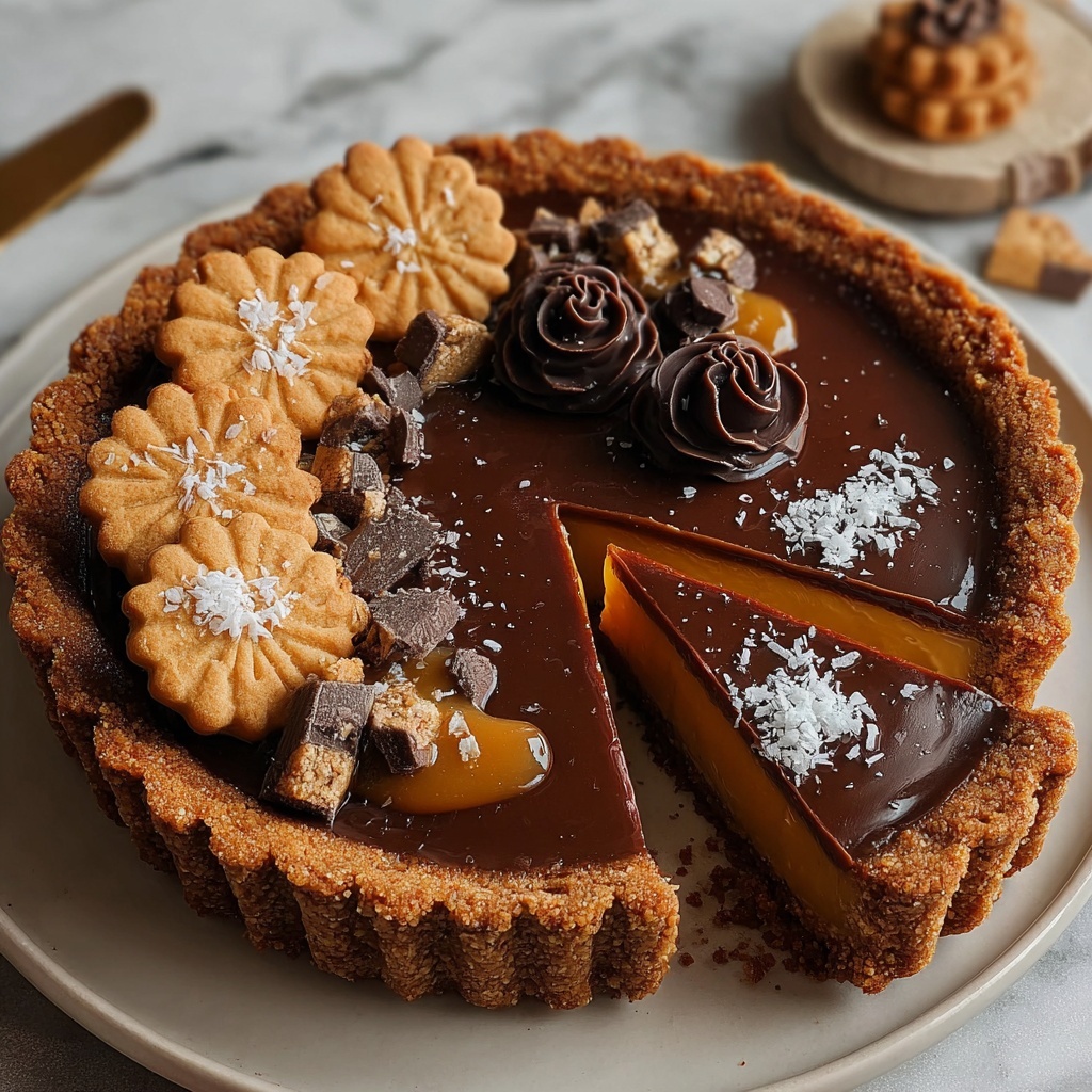 Vegan Caramel Tart with Gingerbread Crust Recipe - Recipe Image
