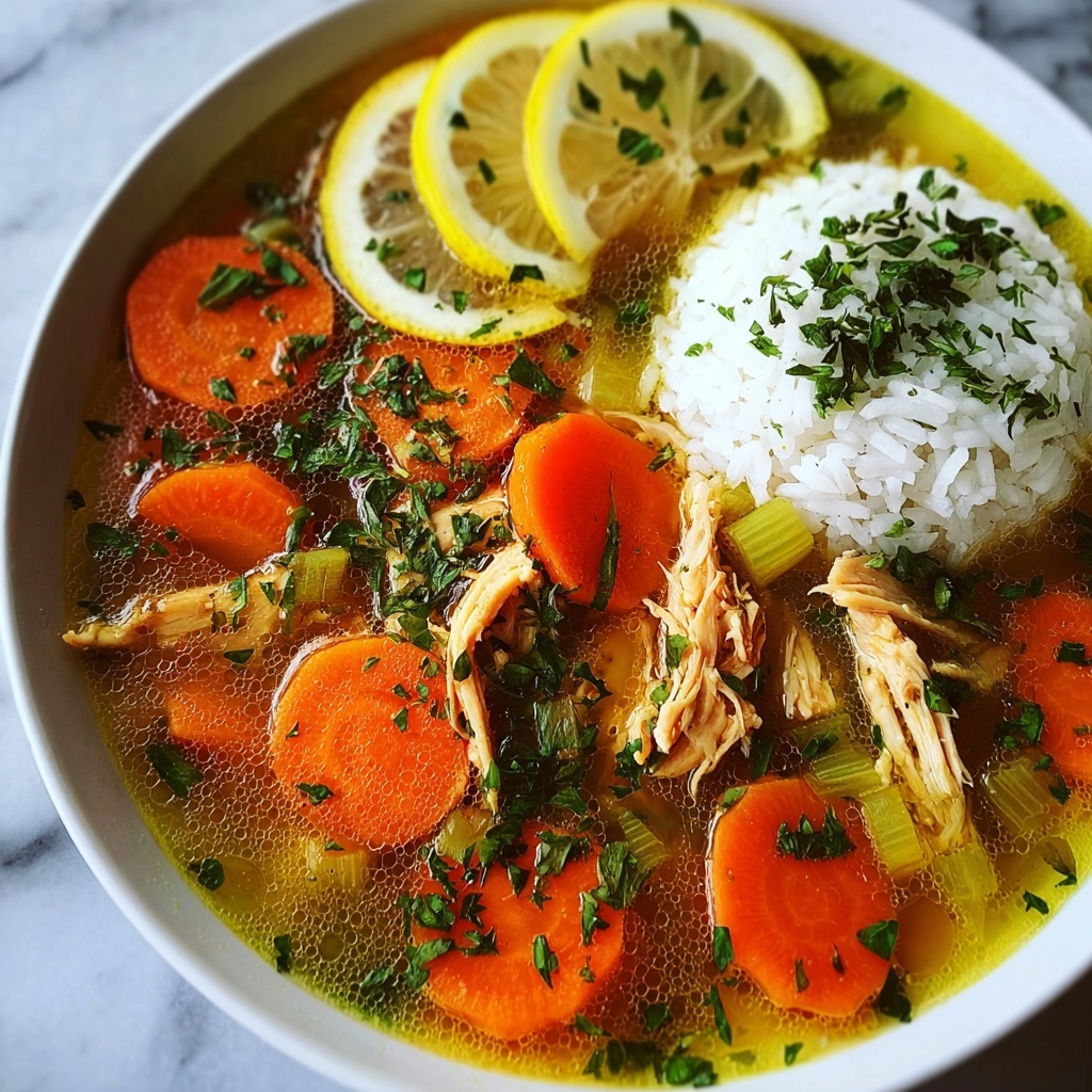Lemon Ginger Turmeric Chicken and Rice Soup Recipe - Recipe Image