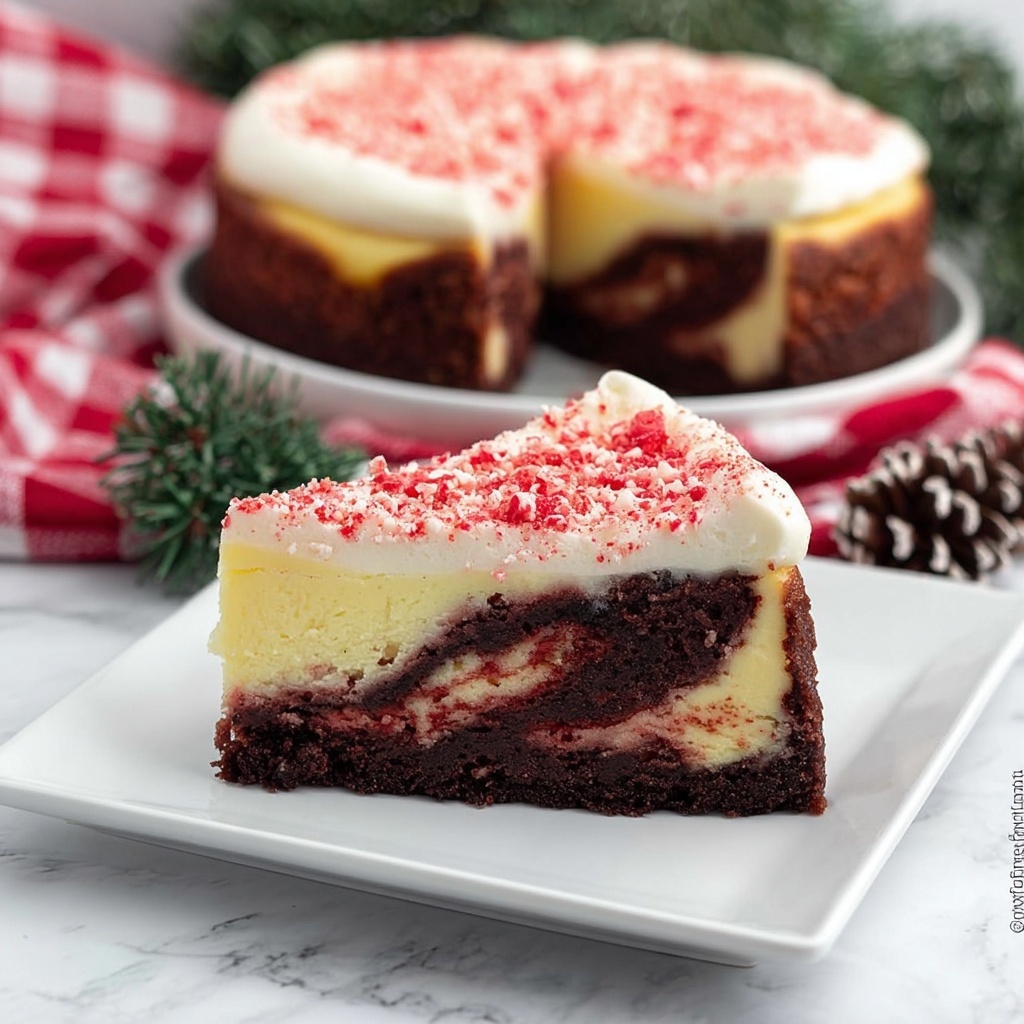 Candy Cane Cheesecake Cake Recipe - Recipe Image