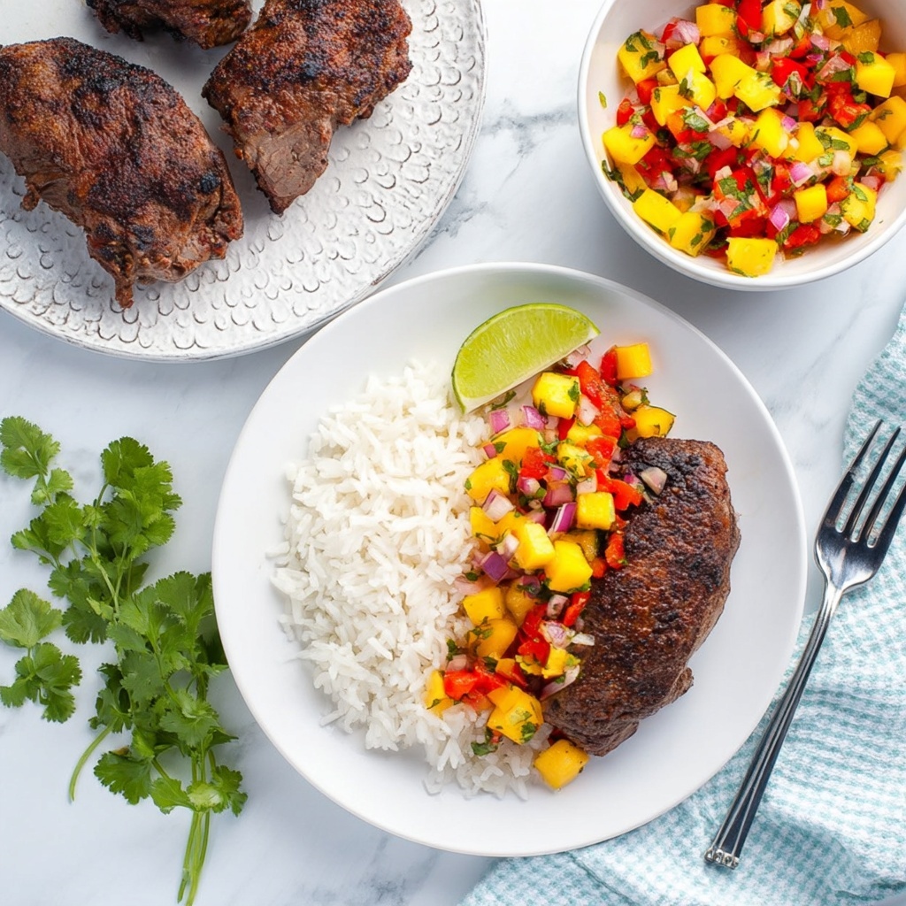 Air Fryer Jerk Chicken with Mango Salsa Recipe - Recipe Image