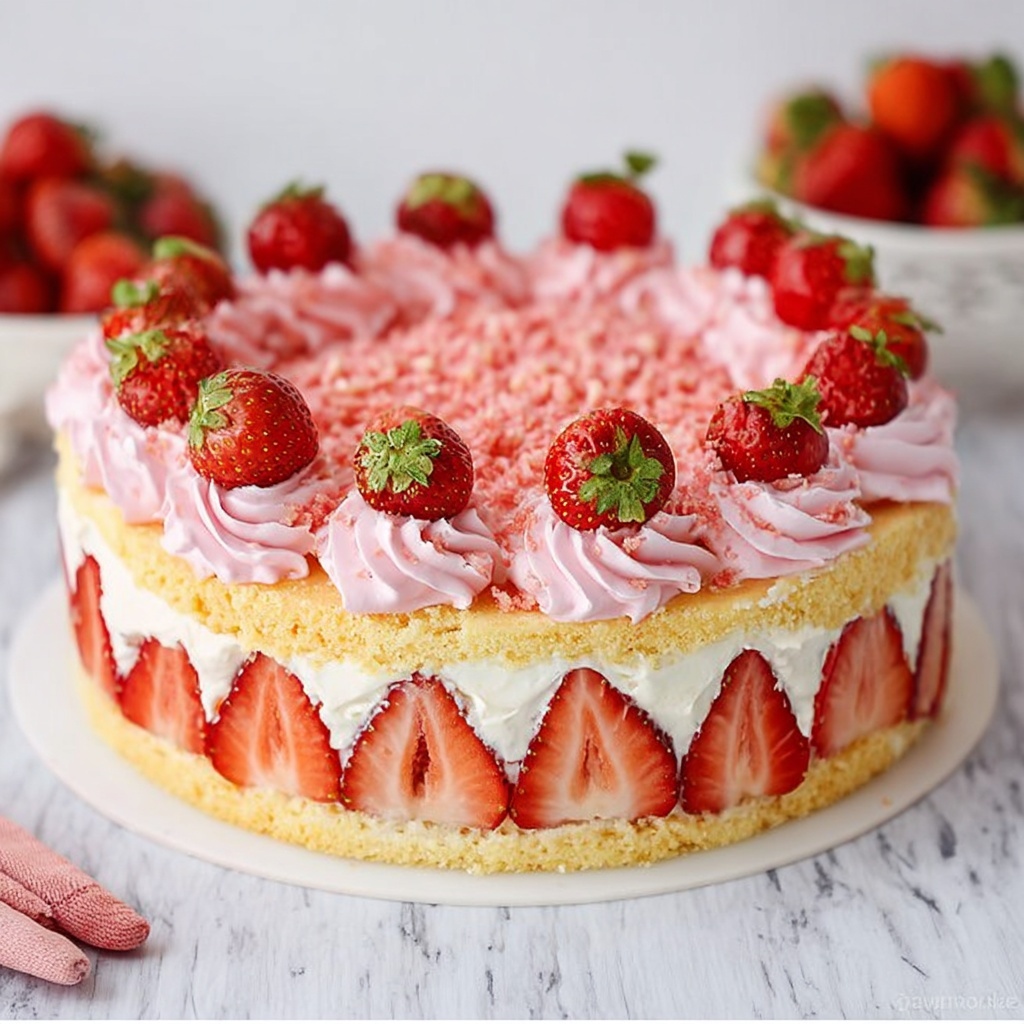 Strawberry Shortcake Cheesecake Recipe - Recipe Image