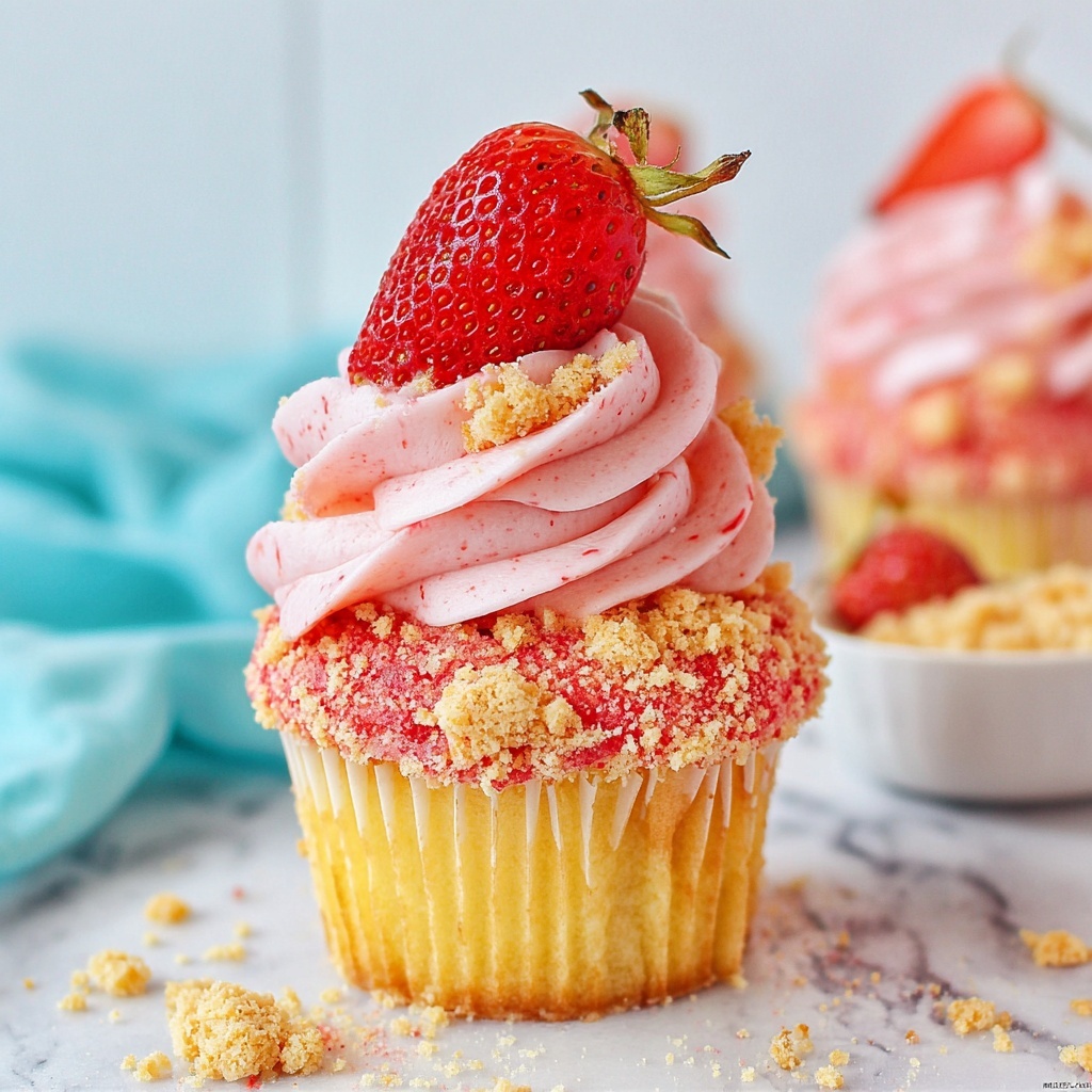 Strawberry Crunch Cupcakes Recipe - Recipe Image